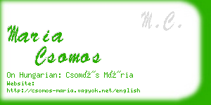 maria csomos business card